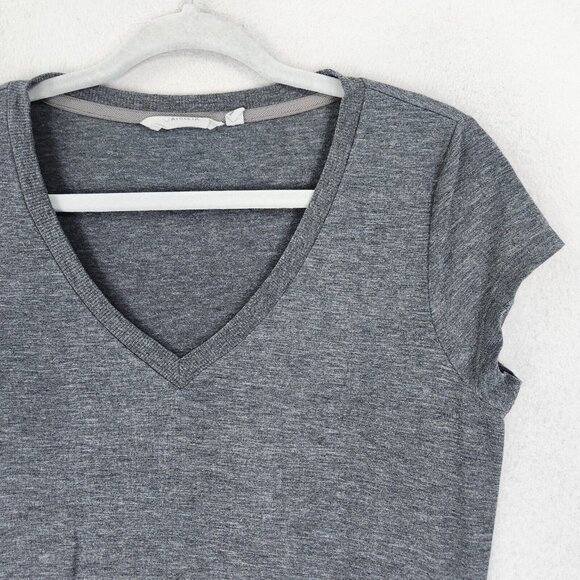 Athleta Dress Womens Small Gray Topanga Ruched T Shirt Stretch V Neck Casual - Picture 2 of 12